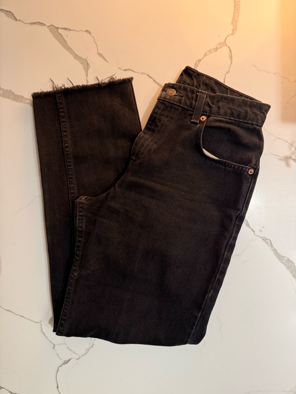 Levi's Black Denim 550 Relaxed Fit Taper Jeans